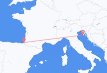 Flyg från Biarritz, Frankrike till Pula, Kroatien