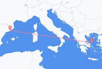ギリシャのから スキロス島、スペインのへ バルセロナフライト
