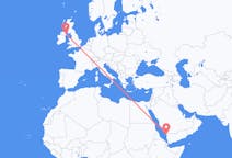 Flights from Jizan, Saudi Arabia to Belfast, Northern Ireland