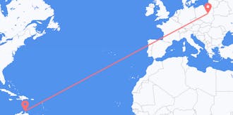 Flyg från Aruba till Polen