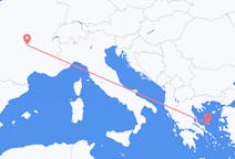 Vluchten van Clermont-Ferrand, Frankrijk naar Skyros, Griekenland