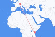Flyreiser fra Dar-es-Salaam, Tanzania til Milano, Italia