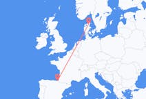 Loty z San Sebastián, Hiszpania do Aalborga, Dania