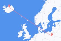 Flyreiser fra Warszawa, Polen til Akureyri, Island