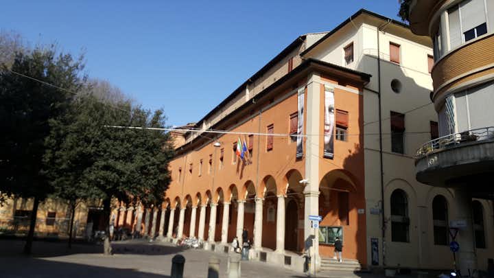 photo of view Museo di san Matteo, entrata, Bologna, Italy.