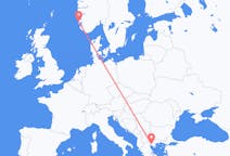Flyreiser fra Thessaloniki, til Haugesund