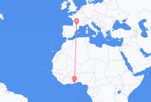 Flyg från Accra, Ghana till Toulouse, Frankrike