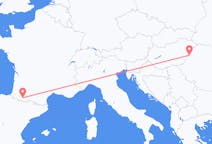 Flyg från Oradea, Rumänien till Lourdes (kommun i Brasilien, São Paulo, lat -20,94, long -50,24), Frankrike