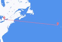 Lennot Torontosta Corvon saarelle