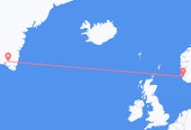 ノルウェーのから スタヴァンゲル、グリーンランドのへ ナルサルスアクフライト