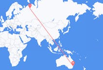Fly fra Sydney i Nova Scotia til Usinsk