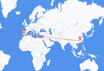 Flyreiser fra Ganzhou, Kina til Sevilla, Spania