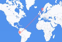 Flyg från Huánuco, Peru till Stavanger, Norge