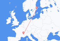 Loty z Grenoble, Francja z Sztokholm, Szwecja