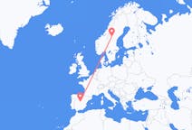 Vluchten van Madrid, Spanje naar Östersund, Zweden