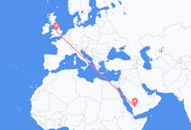 Flyreiser fra Najran, Saudi-Arabia til Birmingham, England