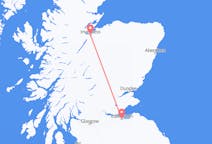 Vluchten van Inverness, Schotland naar Edinburgh, Schotland