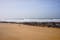 Praia da Granja landscape view on sunny day at Gaia, Portugal