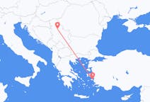 セルビアのベオグラードからから、ギリシャのサモス島までのフライト
