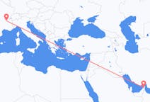 Flights from Ras al-Khaimah, United Arab Emirates to Lyon, France