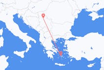 Vluchten van Belgrado naar Paros