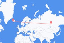Flyg från Vitim, Sakha Republic till Reykjavik