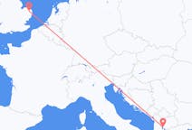 Fly fra Norwich til Ohrid