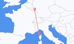Flyg från Calvi, Frankrike till Saarbrücken, Tyskland