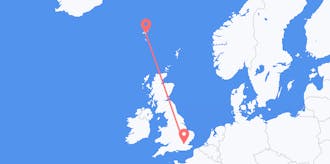 Vluchten van Faeröer naar Verenigd Koninkrijk