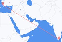 Flights from Thoothukudi, India to Bodrum, Turkey