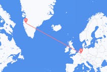 ドイツのから ケルン、グリーンランドのへ カンゲルルスアクフライト