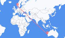 Flyg från Geraldton, Australien till Kristiansand, Norge