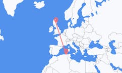 Flyg från Constantine, Algeriet till Dundee, Skottland