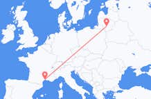 Flyg från Kaunas, Litauen till Montpellier, Frankrike