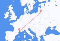 Vluchten van Kaunas, Litouwen naar Montpellier, Frankrijk