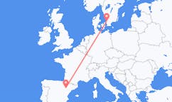 Flyreiser fra Ängelholm, Sverige til Zaragoza, Spania