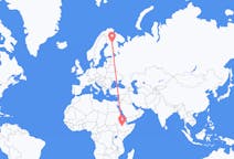 Flyreiser fra Addis Abeba, Etiopia til Kuusamo, Finland