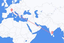 Flyrejser fra Tiruchirappalli, Indien til Torino, Italien