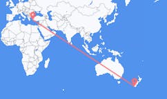 Flyreiser fra Invercargill, New Zealand til Bodrum, Tyrkia