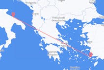 Vluchten van Kos, Griekenland naar Bari, Italië