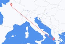 フランスのパリからから、ギリシャのケファリニアまでのフライト