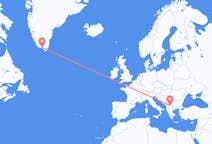 Flyrejser fra Skopje, Nordmakedonien til Qaqortoq, Grønland