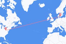来自美国出发地 摩根敦 (印地安納州)目的地 丹麦哥本哈根的航班