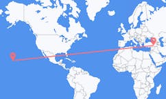 Loty z Kailua (Honolulu), Stany Zjednoczone do Diyarbakiru, Turcja