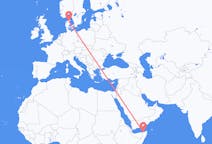 Flights from Bosaso, Somalia to Aalborg, Denmark