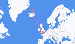 アイスランドのグリムジーから、フランスのレンヌまでのフライト