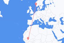 Flyg från Bamako, Mali till Stavanger, Norge