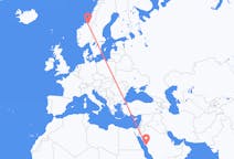 出发地 沙特阿拉伯出发地 延布目的地 挪威特隆赫姆的航班