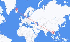 航班从柬埔寨暹粒市市到阿克雷里市，冰岛塞尔