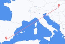 ハンガリーのブダペストから、スペインのグラナダまでのフライト